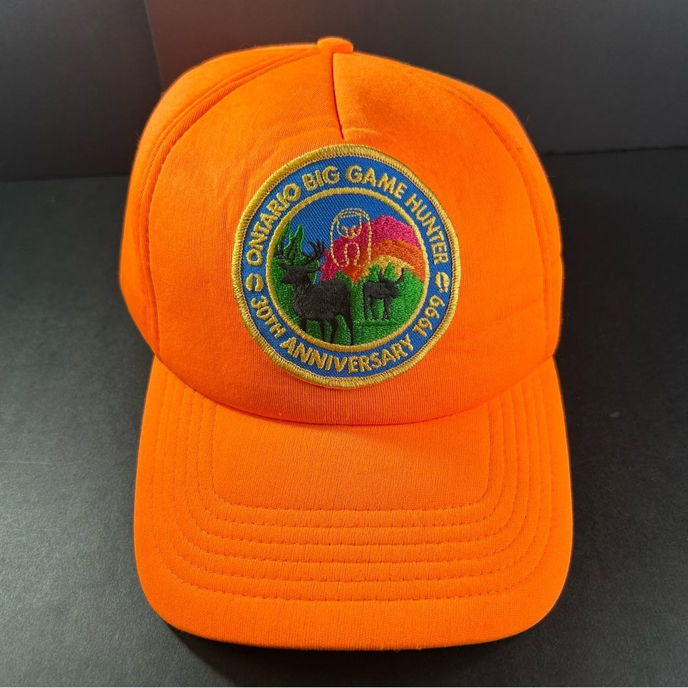 Vintage Hunting Hat Ontario Big Game Hunter 1999 30th Anniversary 90s Orange